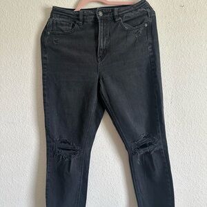 American Eagle Outfitters Black Distressed Skinny Jeans